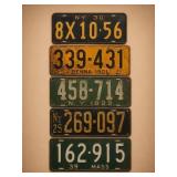 5 Early 20th Century License Plates
