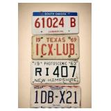 4 US License Plates, Various States
