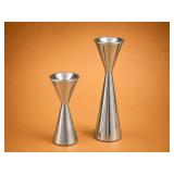 (2) Nambe Studio Candle Holders