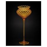 Empoli Art Glass Diamond Optic Goblet