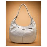 Unused Cole Haan Silver Leather Hobo Bag