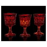 Noritake Perspective Ruby Red Goblets, 3pc
