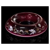 Fenton Plum Opalescent Botanical Cadence Bowl