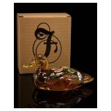 Fenton Art Glass Autumn Gold Mallard Duck