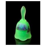 Fenton 1979 Hand-Painted Lime Satin Glass