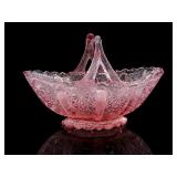Fenton Daisy and Button Rosalene Glass Basket
