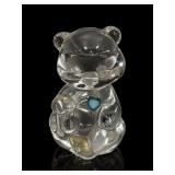 Fenton Clear Glass December Birthstone Bear