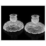 Fenton Crystal Velvet Water Lily Candlesticks