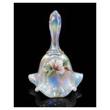 Fenton Hand-Painted White Carnival Glass Bell