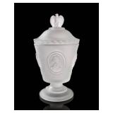 Fenton 1976 Bicentennial Frosted Glass Candy Jar