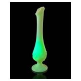Fenton Water Lily Custard Uranium Glass Vase