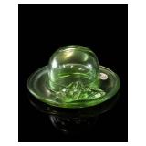 Fenton Glass Vintage Green Wide Brim Hat