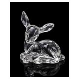 Fenton Crystal Clear Reclining Fawn Figurine