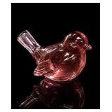 Fenton Cranberry Rose Glass Bird Figurine