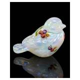 Fenton Hand-Painted French Opalescent Songbid