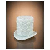 Fenton Glass Daisy and Button Milk Glass Top