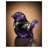 Vintage Fenton Hand-Painted Purple Bird