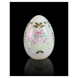 Vintage Fenton Iridescent Roses Art Glass Egg