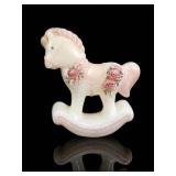 Fenton White Satin Rocking Horse Figurine
