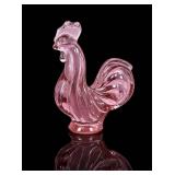 Vintage Fenton Pink Chiffon Glass Rooster