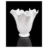 Fenton White Milk Glass Hobnail Handkerchiefï¿½Vase