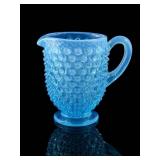 Fenton Blue Opalescent Hobnail Creamer