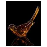 Fenton Amber Glass Bird of Happiness Figurine