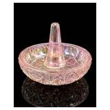 Fenton Pink Iridescent Diamond Pattern Ring