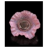 Fenton Cranberry Pink Opalescent Hobnail Bowl