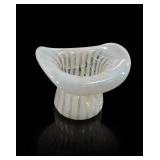 Fenton Glass White Opalescent Swirl Top Hat