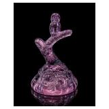 Fenton Violet Amethyst Glass Owl Ring Tree