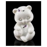 Fenton Violets in the Snow Milk Glass Bear