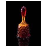 Fenton Amberina Hobnail Glass Dinner Bell
