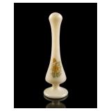 Fenton Custard Satin Glass Bud Vase