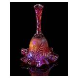 Fenton Red Carnival Glass Holly Dinner Bell
