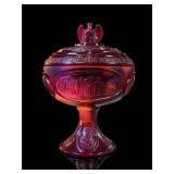 Fenton Ruby Red Bicentennial Carnival Compote