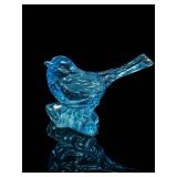 Fenton Glass Bird on a Log Figurine
