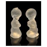 Fenton Frosted Praying Children Figurines