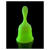 Fenton Uranium Glass Bell, Daisy and Button