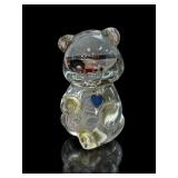Fenton Art Glass Sapphire Birthstone Bear