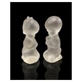 Fenton Frosted Satin Praying Children Pair