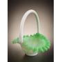 Fenton Beaded Melon Overlay Glass Basket