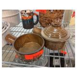 Brown Glazed Stoneware Soup Bowls Set