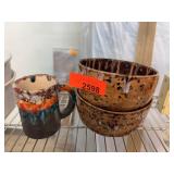 Handmade Glazed Pottery Dish Set