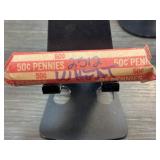 Roll of Wheat Cents 50 Pennies
