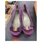 Salvatore Ferragamo Purple Satin Flats, Size 7