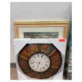 Framed Art Prints With Boxed Wall Clock