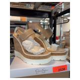 Jessica Simpson Cork Wedge Sandals Size 7.5