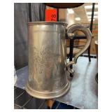 Pewter Tankard with Engraved Scene