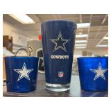 Dallas Cowboys NFL Blue Glass Set